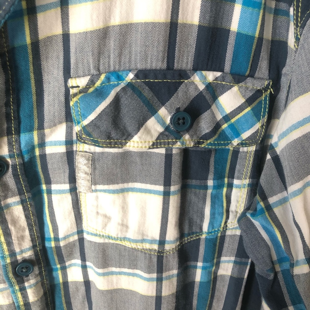 Columbia Buttondown Casual Longsleeve Blue Plaid Cotton Large - Picture 4 of 6